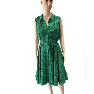 Nanette Lepore Green Leopard Print Shirt Dress 10